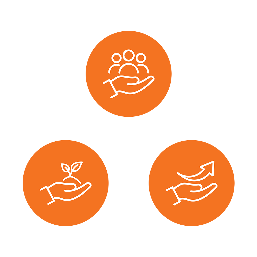 Hållbarhetsikoner i orange