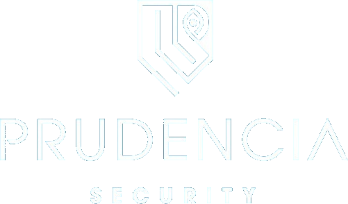 Prudencia logotyp vit p&aring; transparent botten